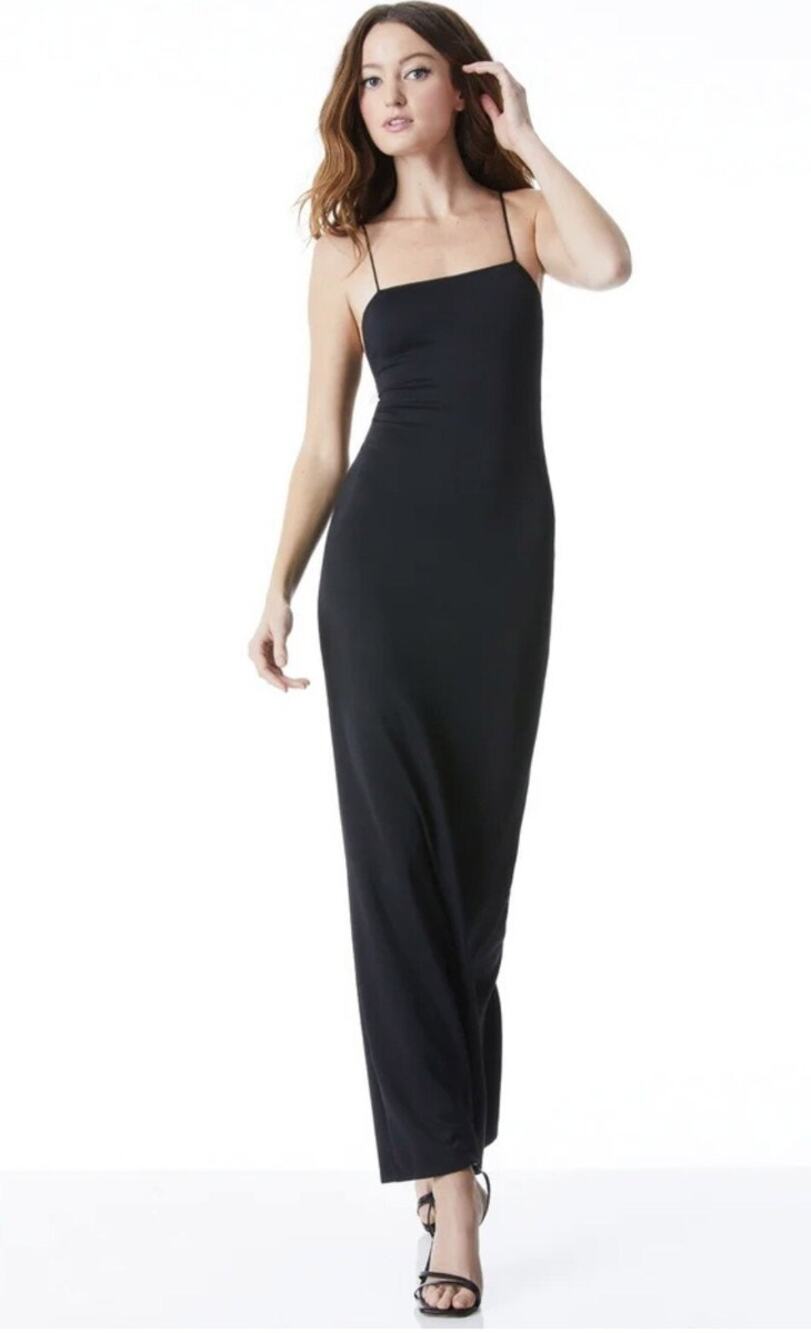Alice + Olivia Nelle Black Maxi Column Bodycon Dress US 6